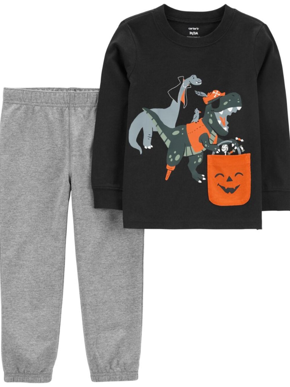 Carter's Unisex 3 Months Dinosaurs Trick or Treating Halloween Jogger Set NWT